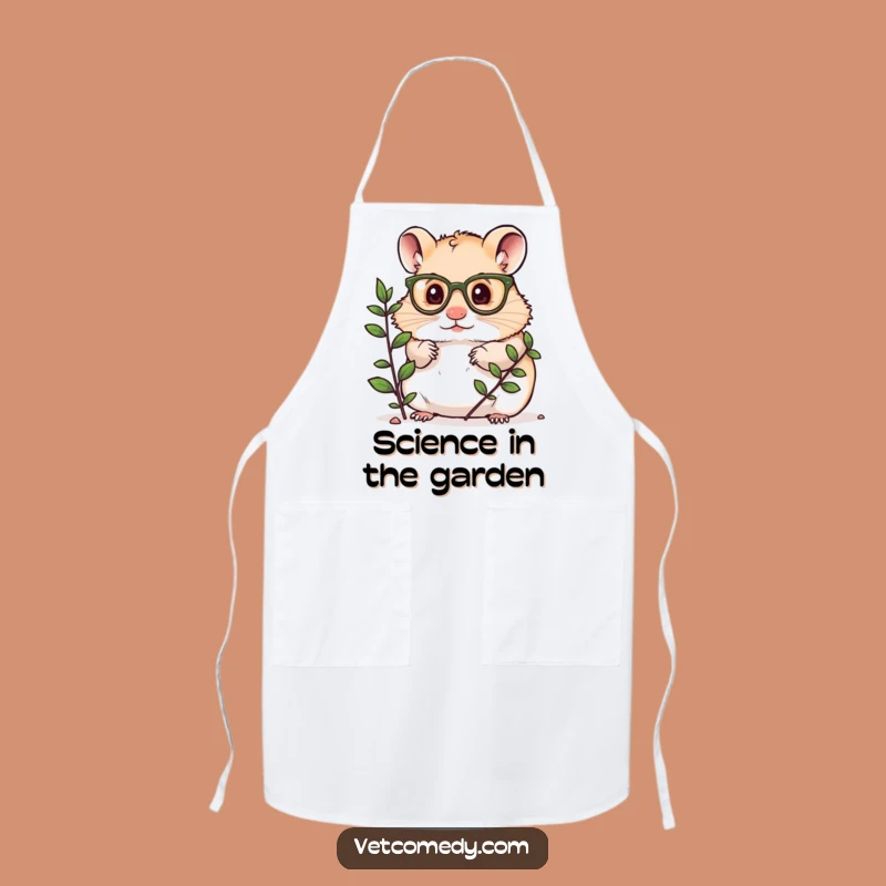 Funny Hamster Scientist Apron: Tiny Glasses Hamster Plant Explorer, Useful Funny Gift
