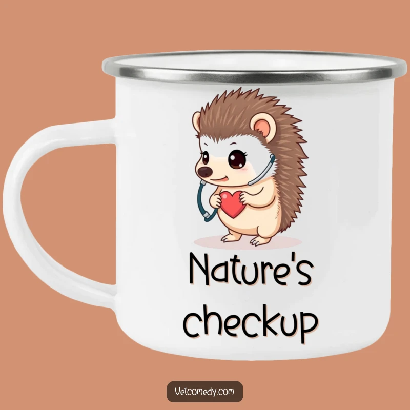 Funny Hedgehog Doctor Camping Mug - Determined Outdoor Listener - Perfect Adventure Vet Gift
