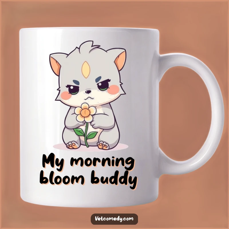 Funny Determined Creature Bandaging Flower Mug: A Hilarious Gift for Plant Lovers!