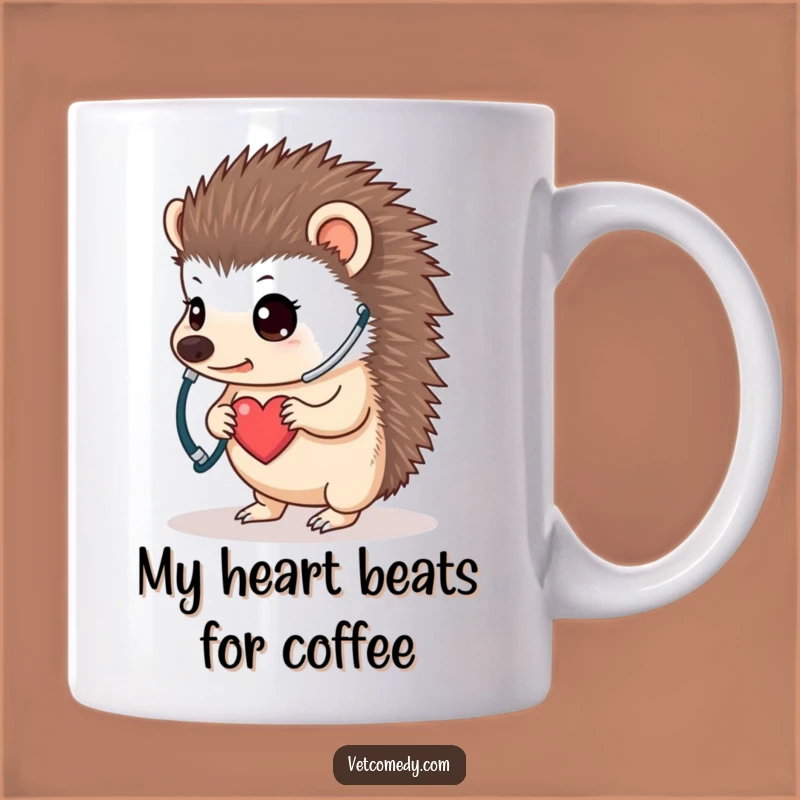 Funny Hedgehog Doctor Mug - A Determined Little Vet Listening To Its Own Heartbeat - Perfect Vet Gift