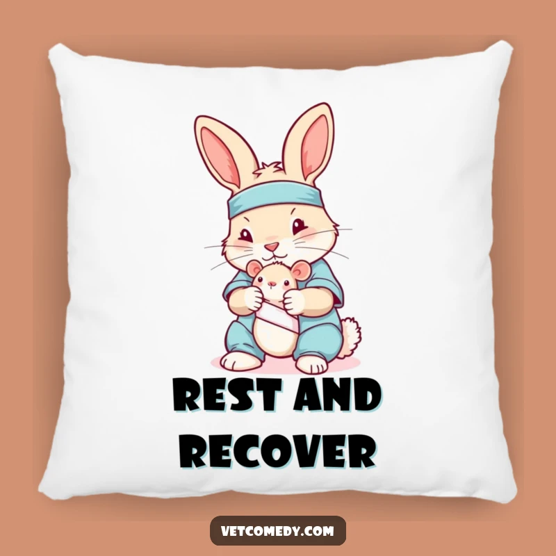 Funny Rabbit Nurse Pillow: Playful Scrubs Bunny Toy Mouse Cushion, Adorable Funny Gift