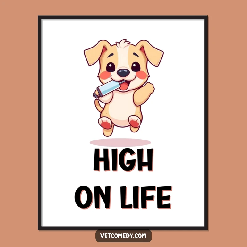 Funny Puppy Thermometer Digital Art - Playful Pup Joy - Instant Pet Room Decor Gift