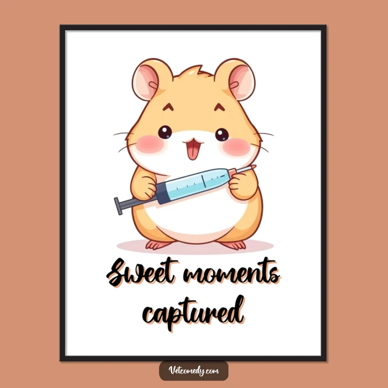Funny Hamster Doctor Digital Art - Cheerful Sweet Medic - Instant Pet Room Decor Gift