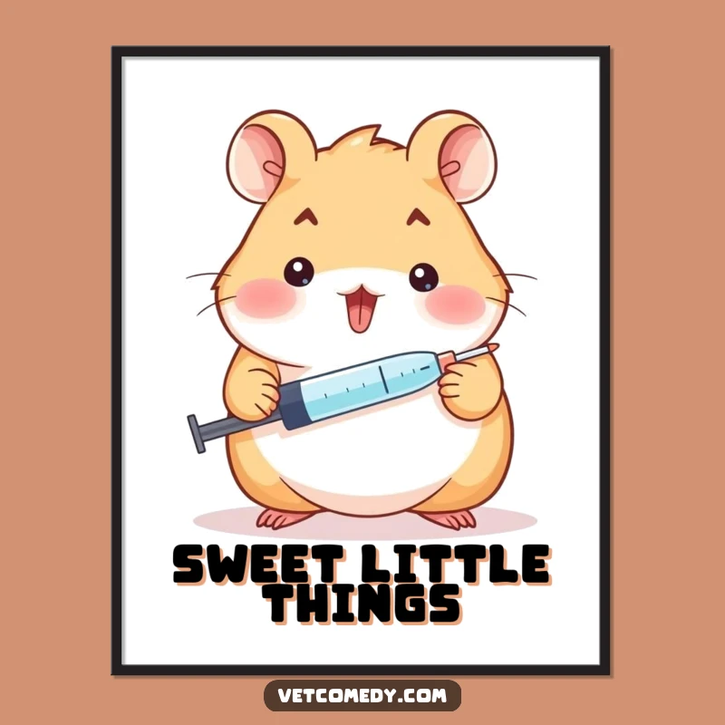 Funny Hamster Doctor Poster - Cheerful Sweet Medic Scene - Whimsical Wall Art Gift