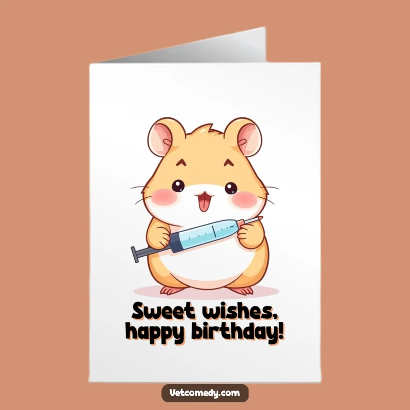 Free Printable Hamster Birthday Card: Funny DIY Downloadable Gift for Sweet Celebrations