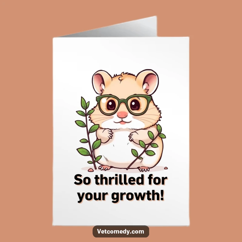 Free Printable Congrats Card: Hilarious Hamster Scholar Humor Downloadable Greeting, Perfect for New Discoveries