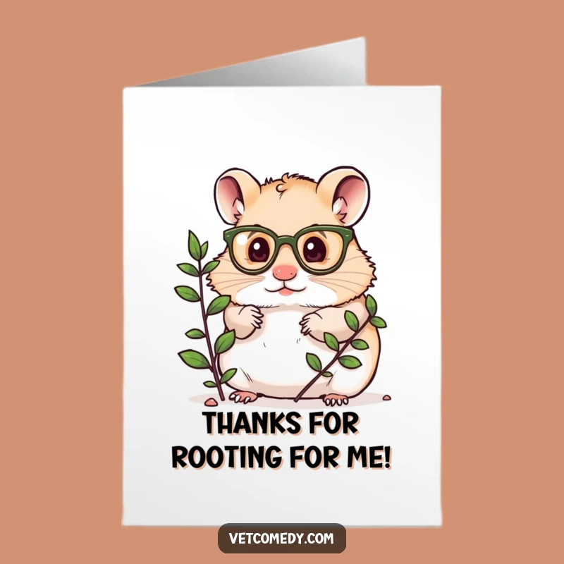 Free Printable Thank You Card: Adorable Hamster Botanist Humor Downloadable Greeting, Perfect for Appreciation