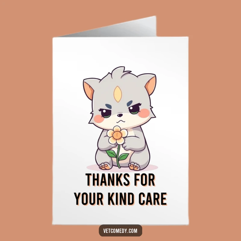 Free Printable Thank You Card: Creature Cares for Flower - Funny Downloadable Gift