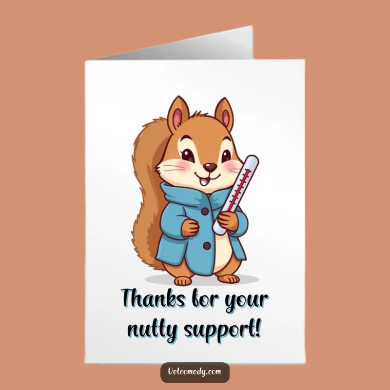 Free Printable Thank You Card: Grateful Squirrel Helper Humor Downloadable Greeting, Perfect Appreciation Gift