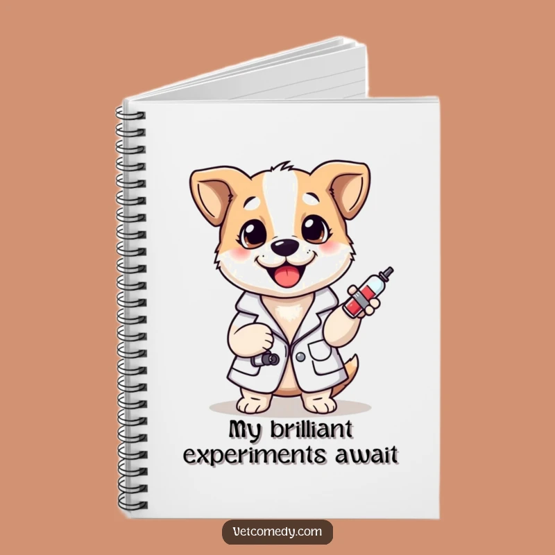 Funny Dog Vet Notebook: Cheerful Lab Coat Pup With Syringe Journal, Funny Gift