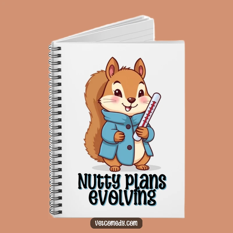 Funny Squirrel Doctor Notebook: Determined Blue Coat Squirrel Thermometer Journal, Handy Funny Gift