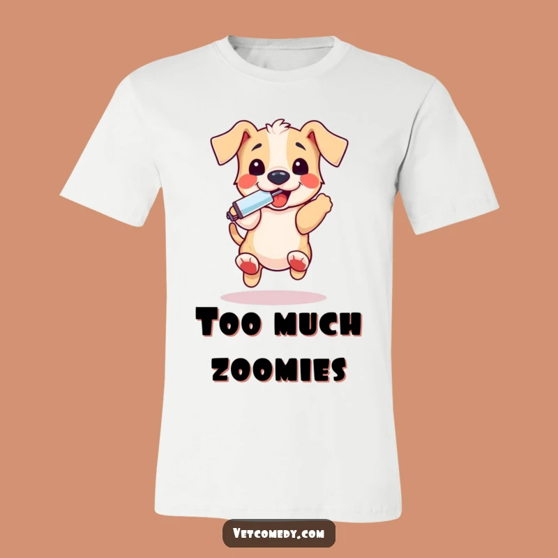 Funny Puppy Thermometer T-Shirt - Playful Dog Bouncing With Joy - Hilarious Pet Owner Gift Tee