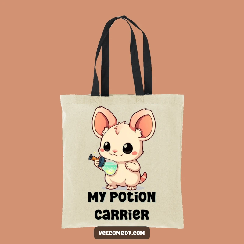 Funny Curious Creature Tote Bag: Whimsical Syringe Carry-All